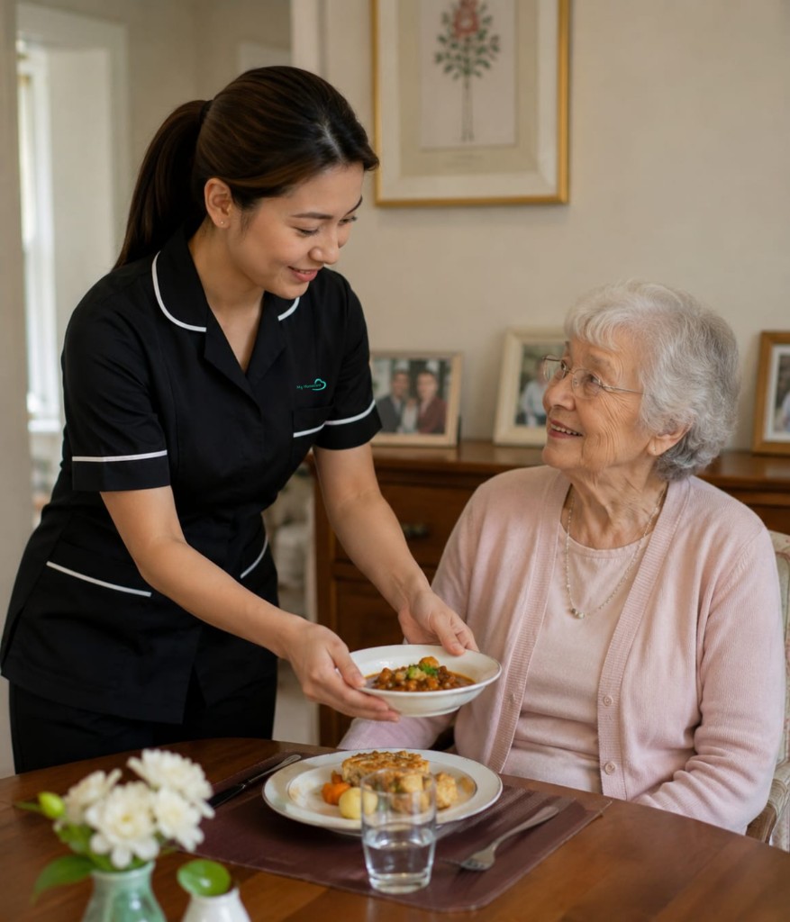 Carer with client